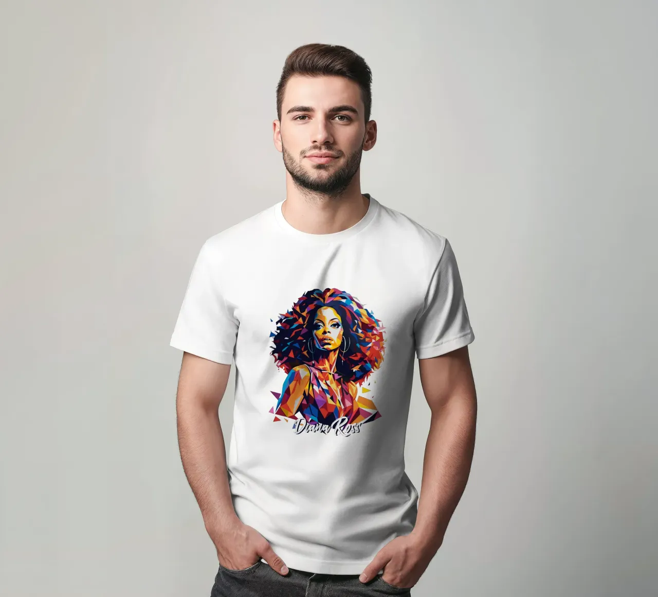 Diana Ross Portrait in WPAP Pop Art t-shirt da vectorartnesia