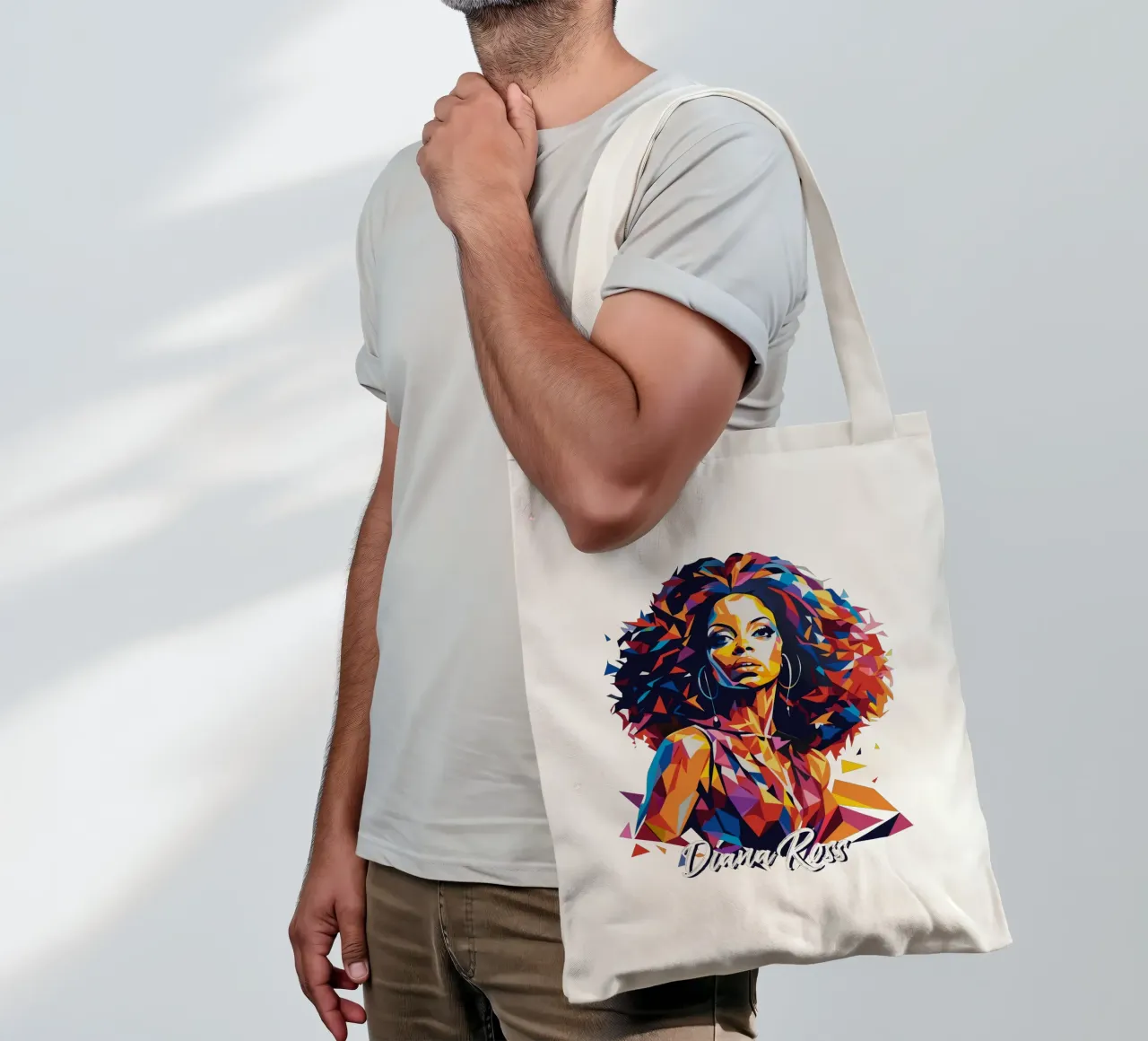 Diana Ross Portrait in WPAP Pop Art borsa in juta da vectorartnesia