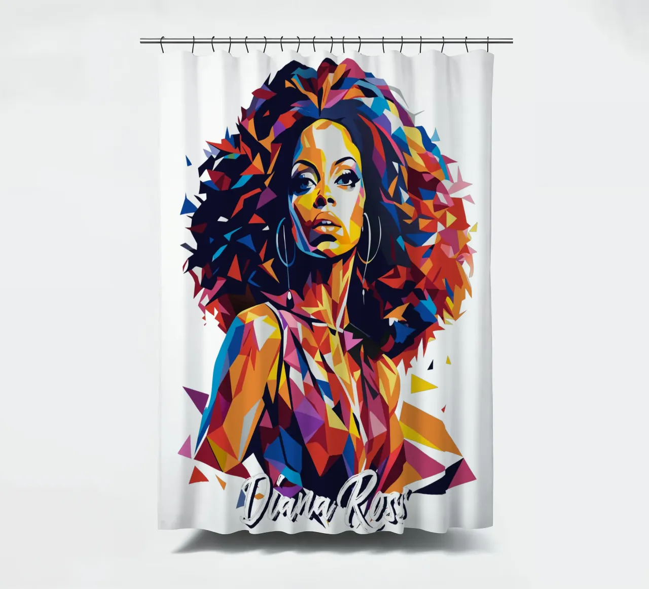 Diana Ross Portrait in WPAP Pop Art tenda da doccia da vectorartnesia