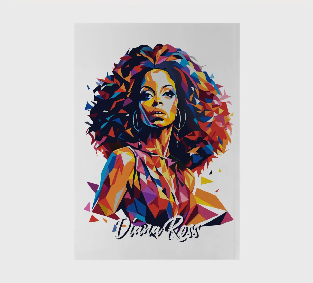 Diana Ross Portrait in WPAP Pop Art notebook by vectorartnesia