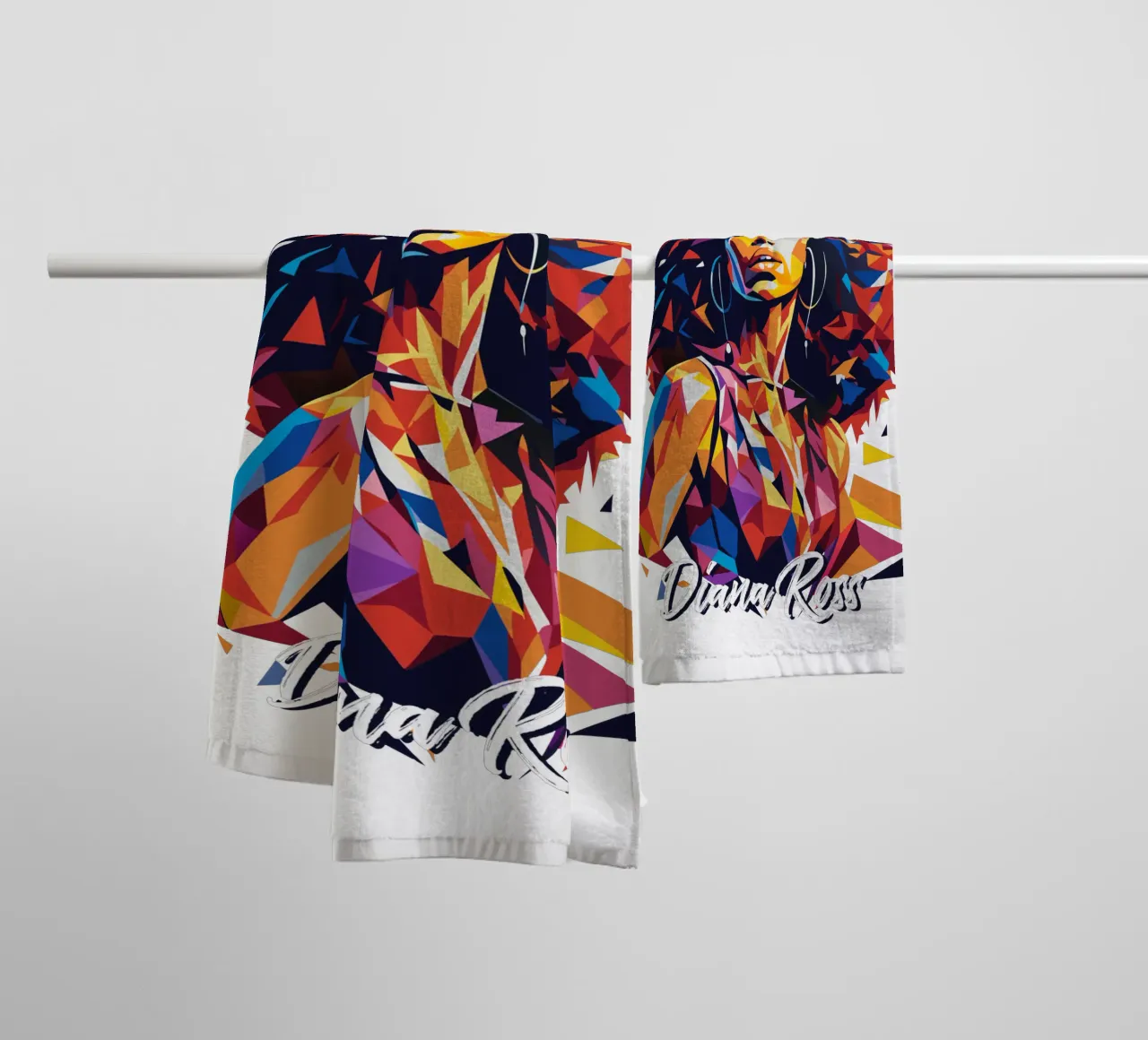 Diana Ross Portrait in WPAP Pop Art asciugamano da bagno da vectorartnesia