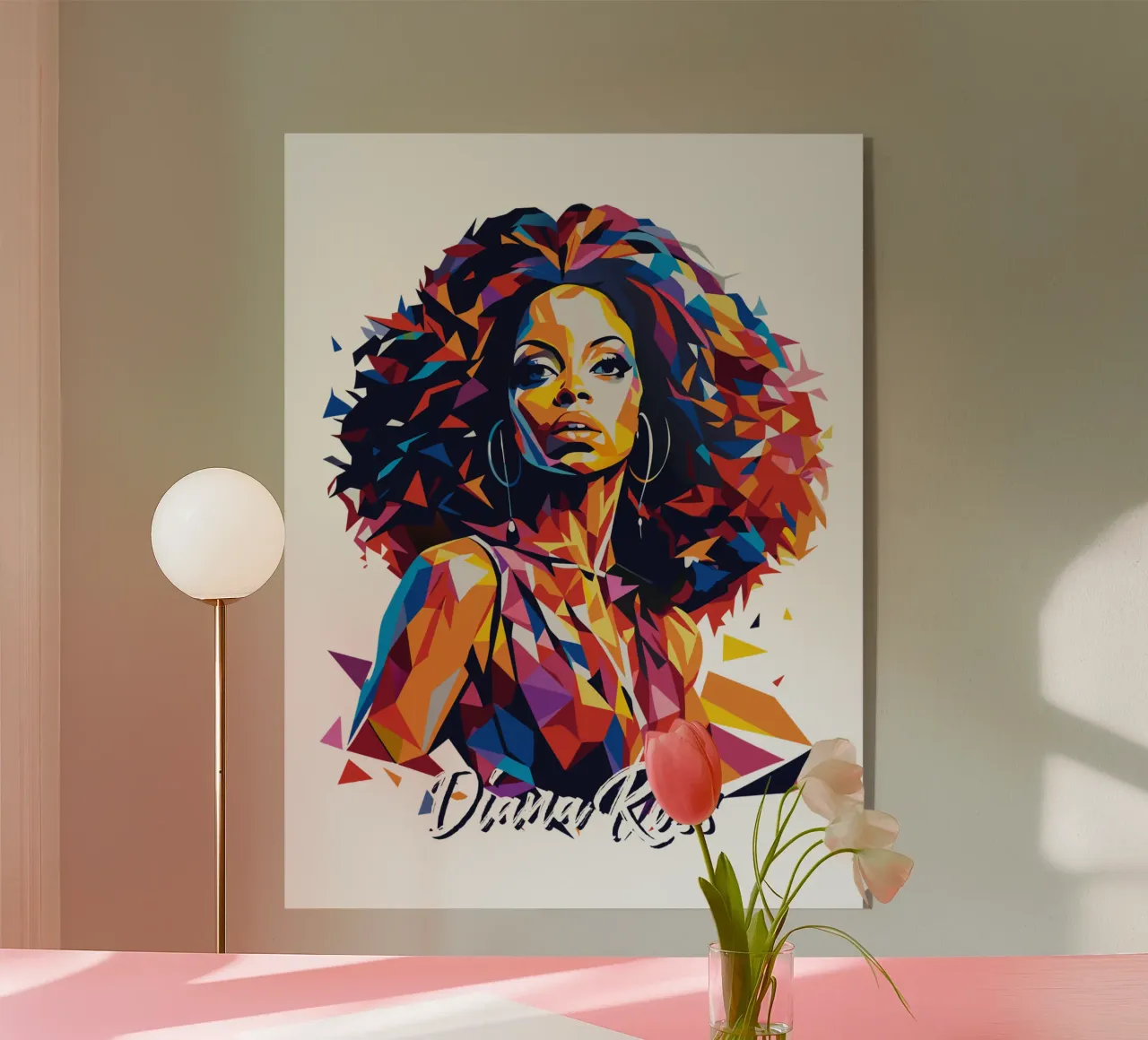 Diana Ross Portrait in WPAP Pop Art plexiglass da vectorartnesia