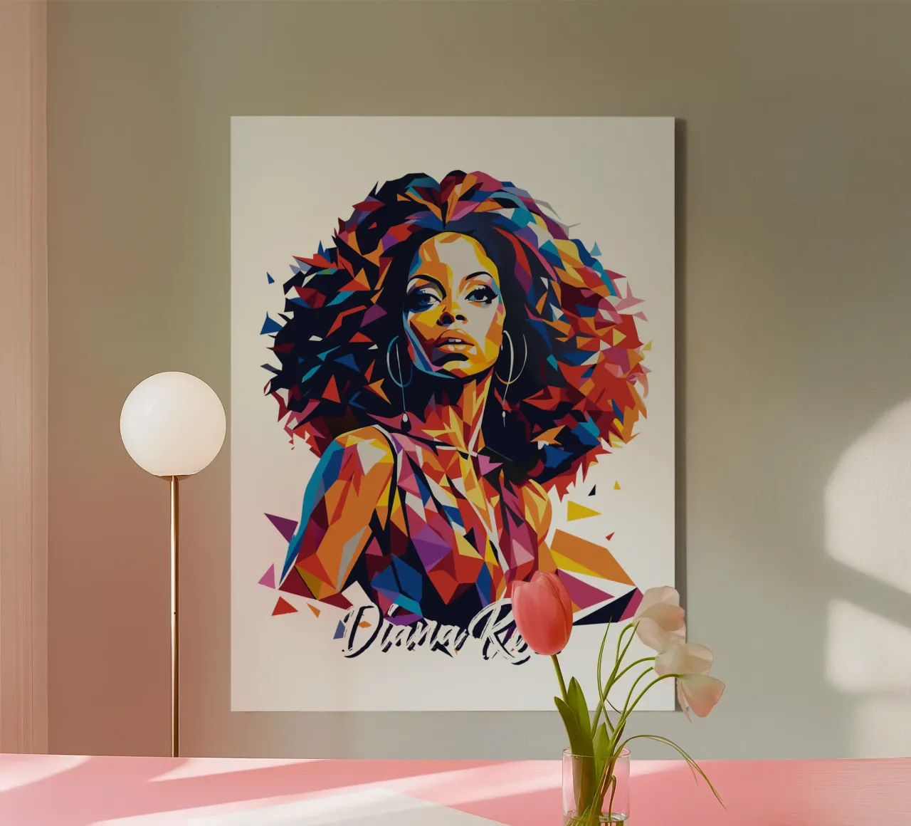 Diana Ross Portrait in WPAP Pop Art tela con Cornice a cassetta da vectorartnesia