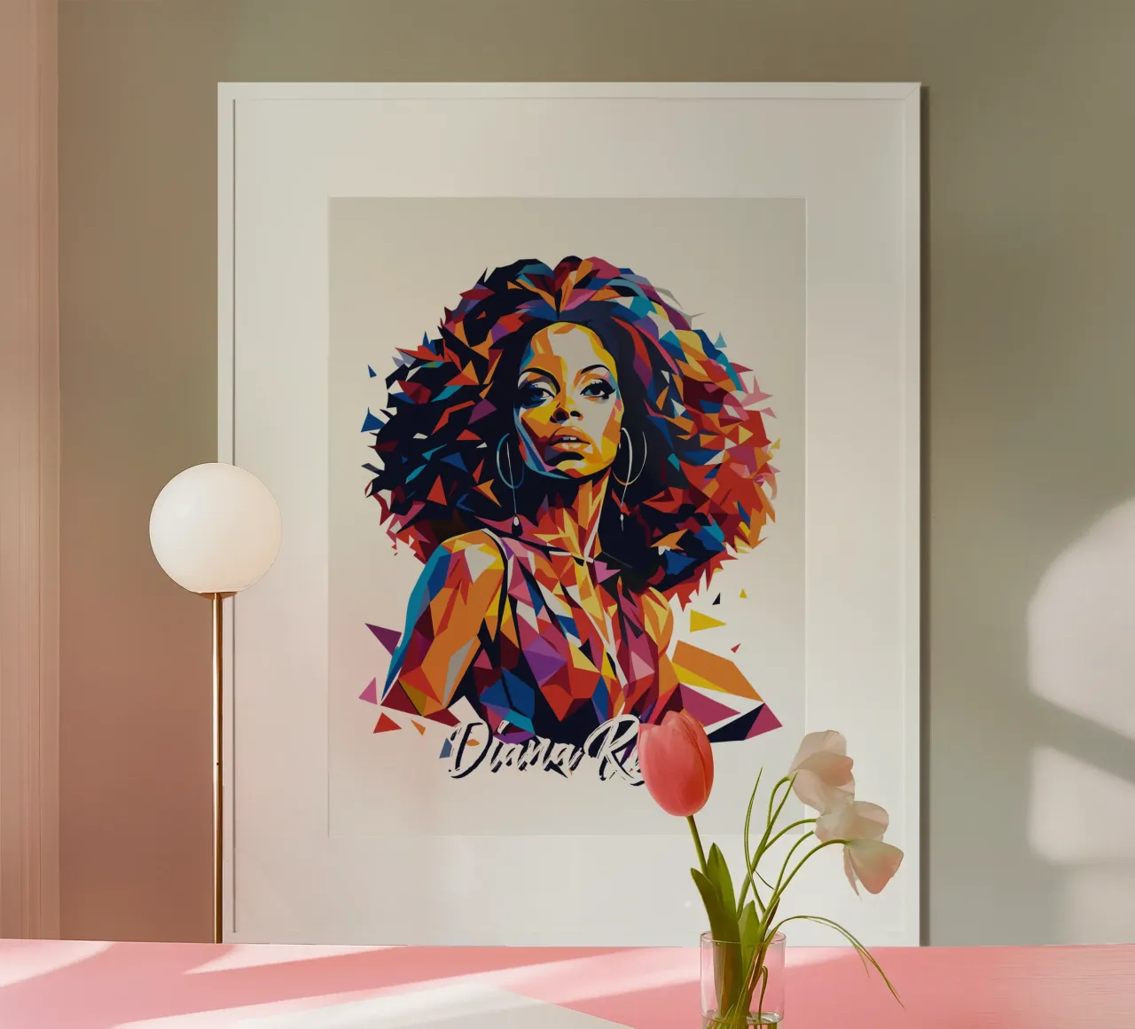 Diana Ross Portrait in WPAP Pop Art carta hahnemühle da vectorartnesia