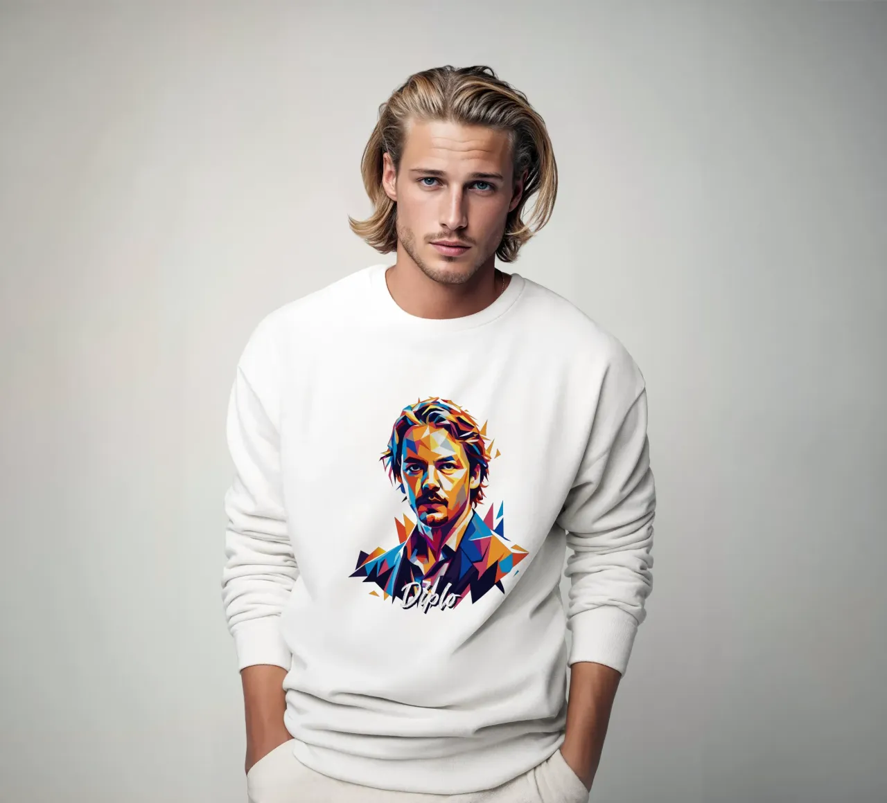 Diplo Portrait in WPAP Pop Art sudadera de vectorartnesia