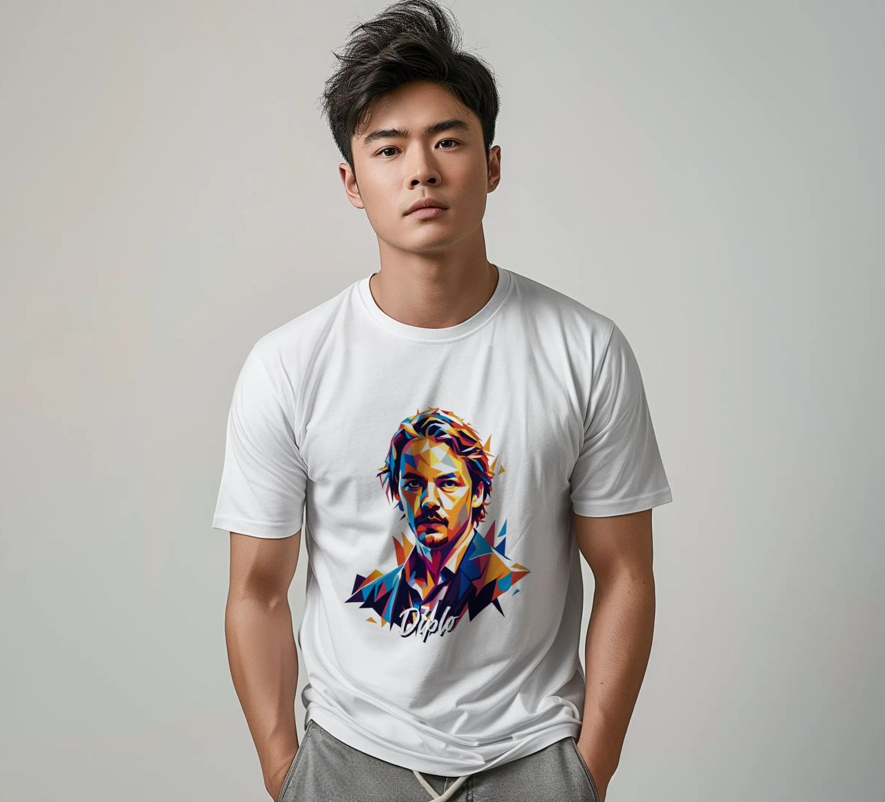 Diplo Portrait in WPAP Pop Art t-shirt da vectorartnesia