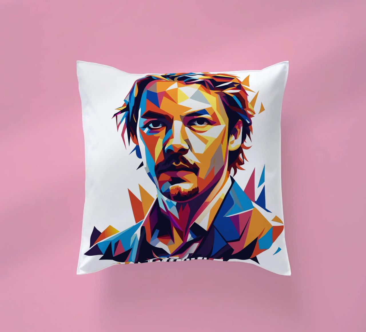 Diplo Portrait in WPAP Pop Art cuscino da vectorartnesia