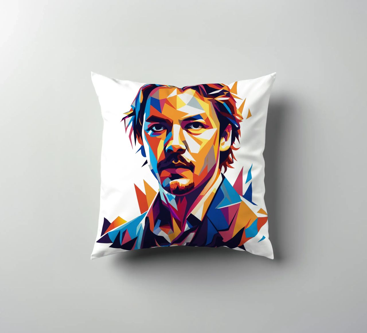 Diplo Portrait in WPAP Pop Art cuscino da vectorartnesia