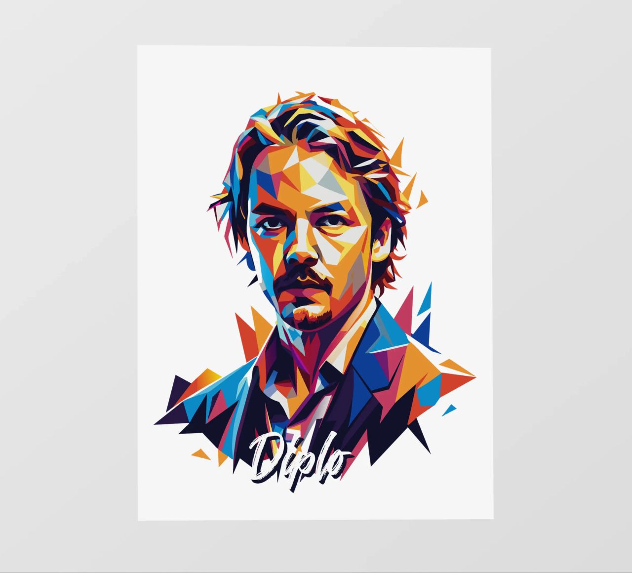 Diplo Portrait in WPAP Pop Art pellicola backlit da vectorartnesia