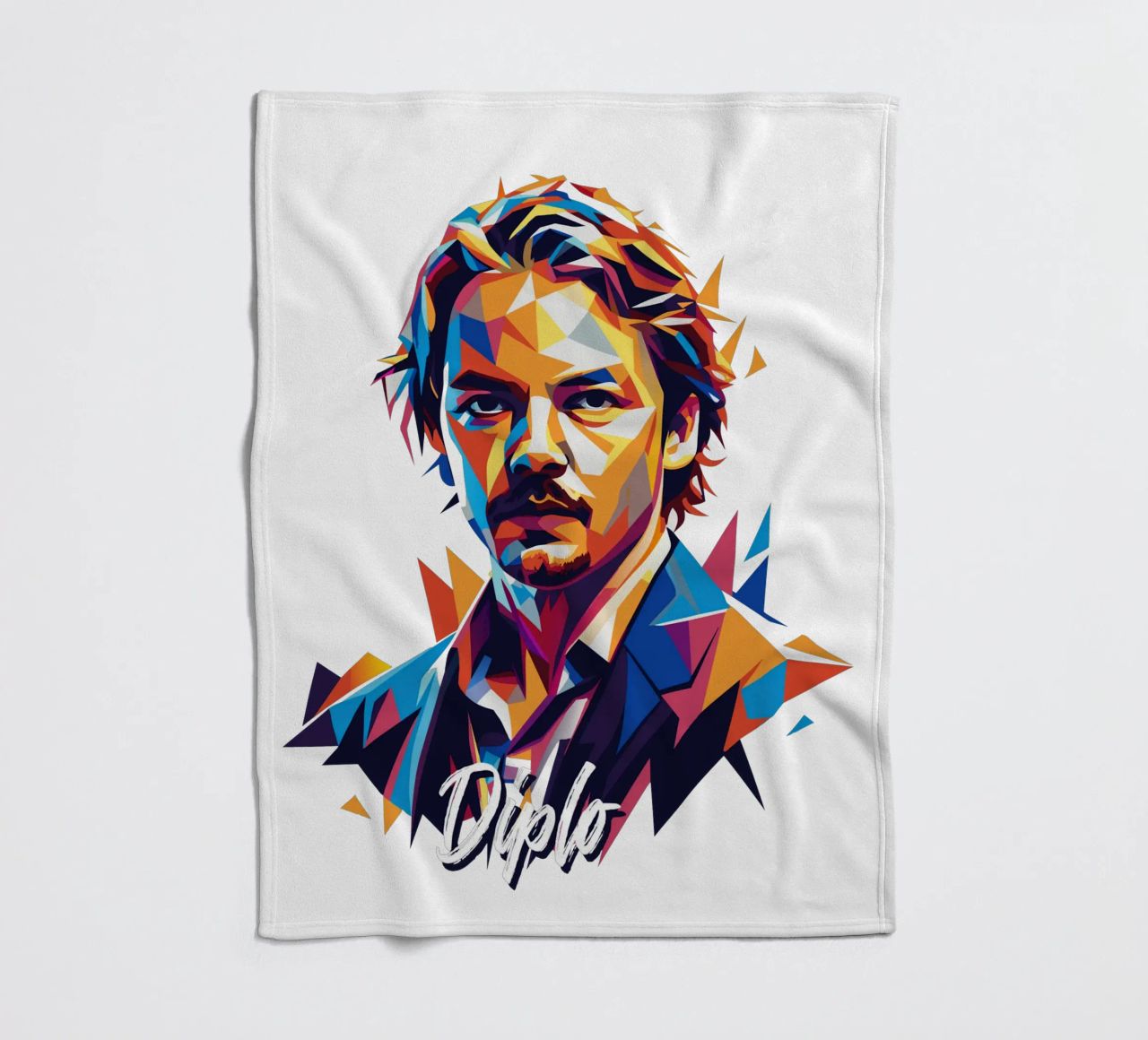 Diplo Portrait in WPAP Pop Art coperta in pile da vectorartnesia