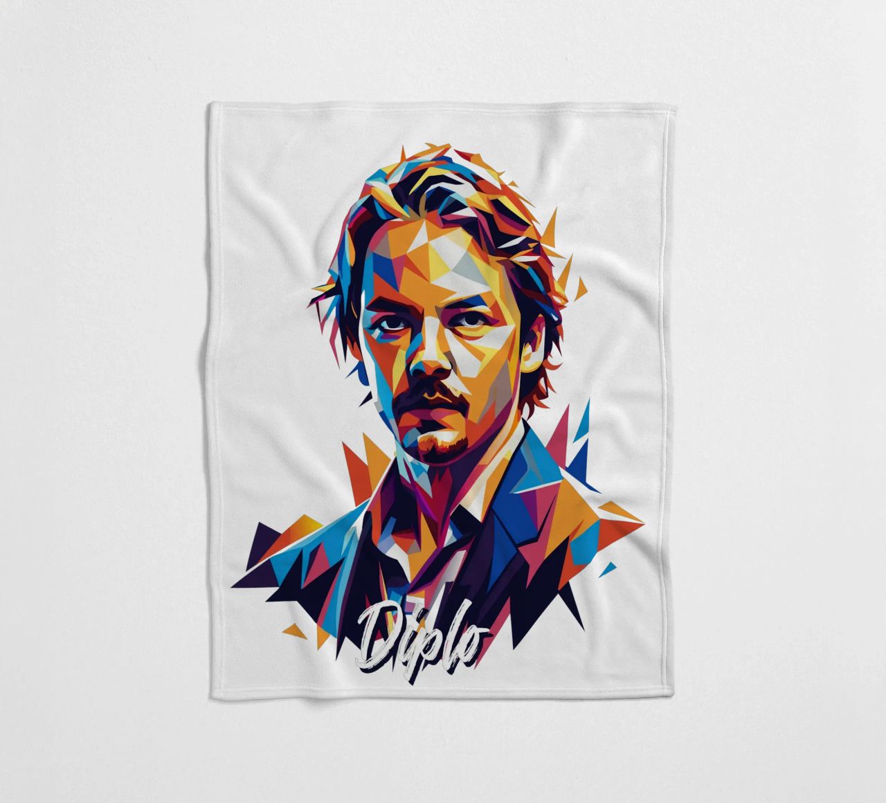 Diplo Portrait in WPAP Pop Art coperta in pile da vectorartnesia