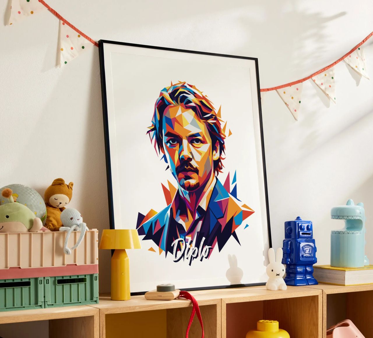 Diplo Portrait in WPAP Pop Art carta hahnemühle da vectorartnesia