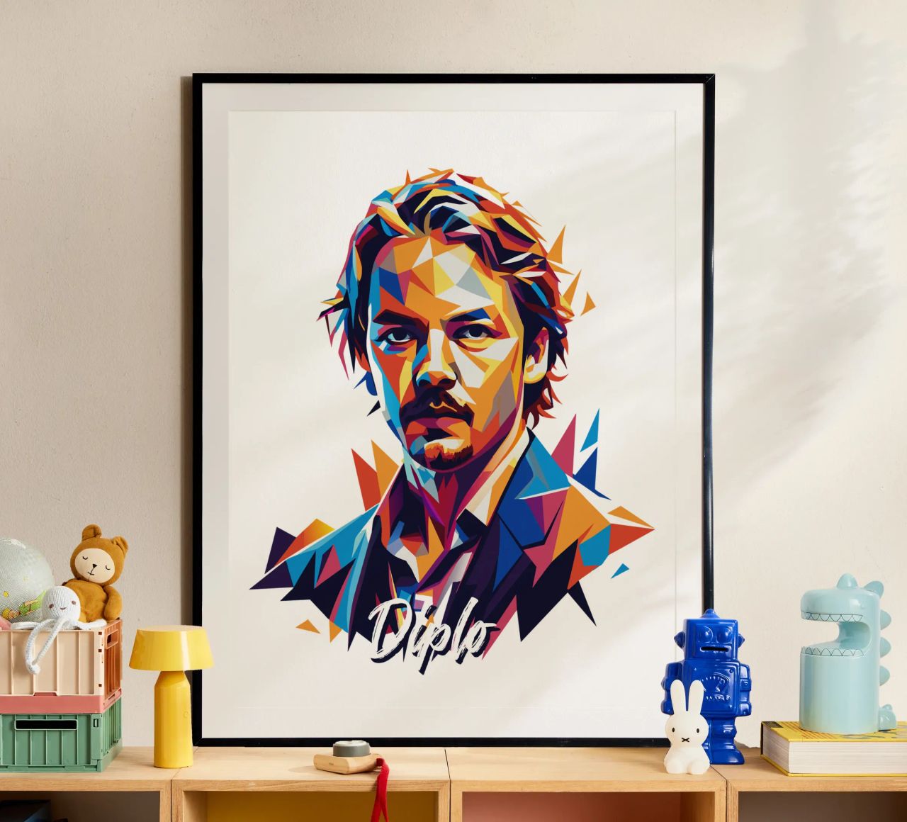Diplo Portrait in WPAP Pop Art carta hahnemühle da vectorartnesia