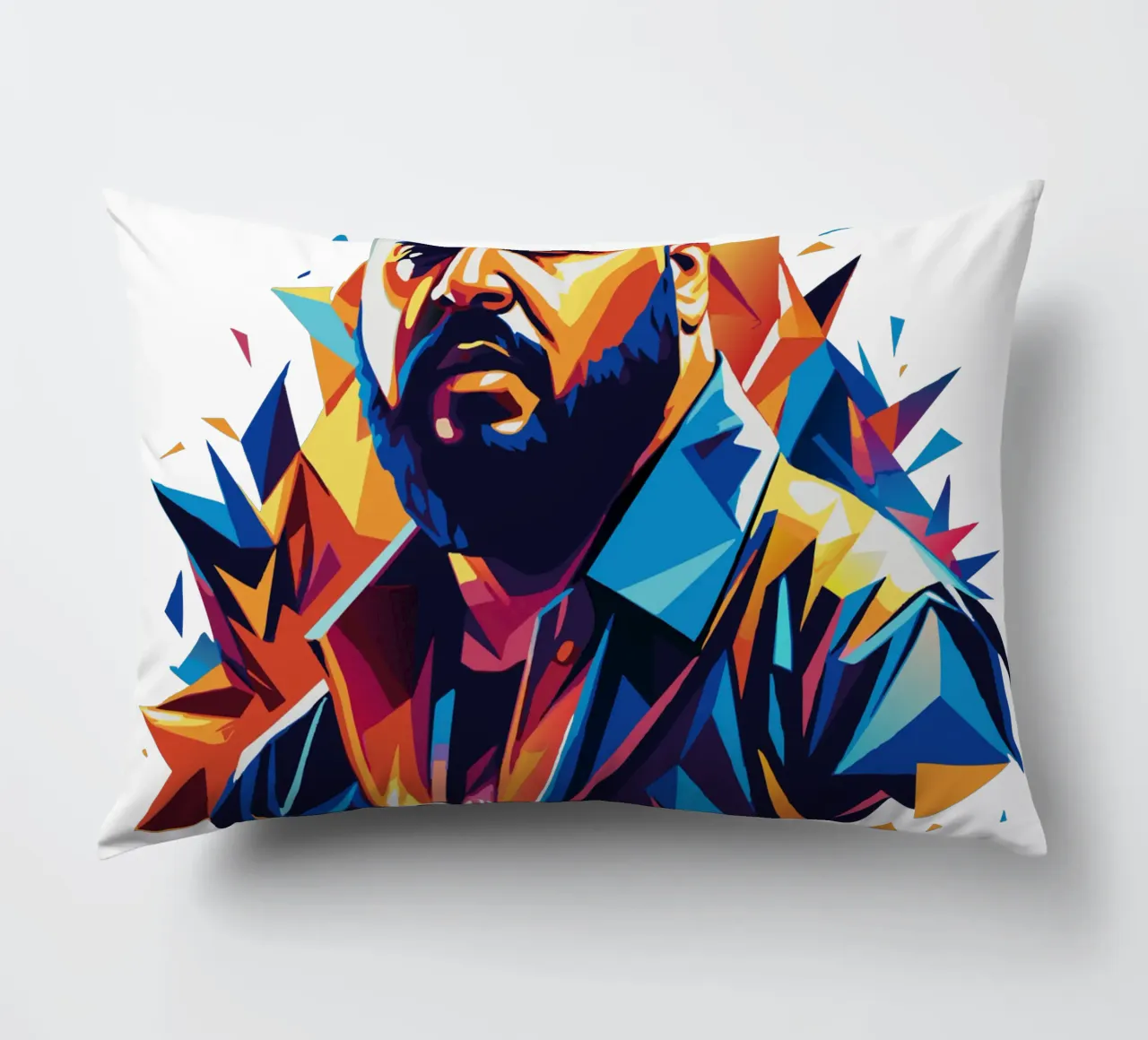 DJ Khaled Portrait in WPAP Pop Art cuscino da vectorartnesia