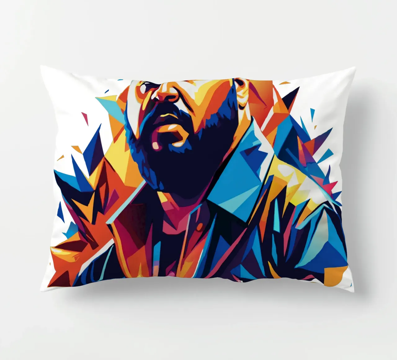 DJ Khaled Portrait in WPAP Pop Art cuscino da vectorartnesia