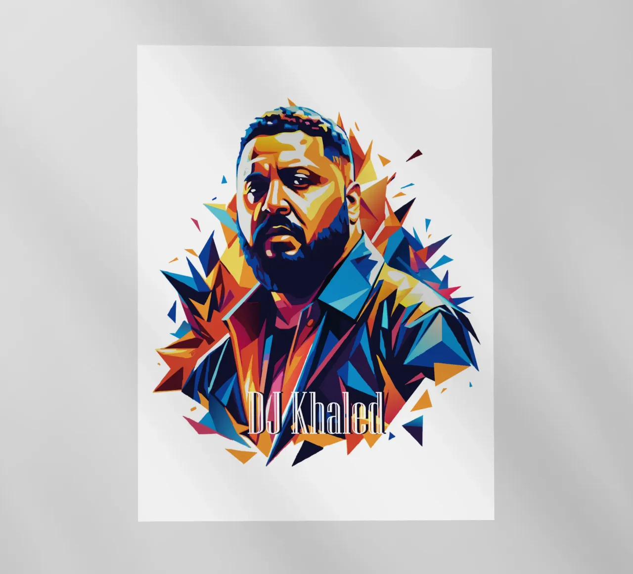 DJ Khaled Portrait in WPAP Pop Art pellicola backlit da vectorartnesia