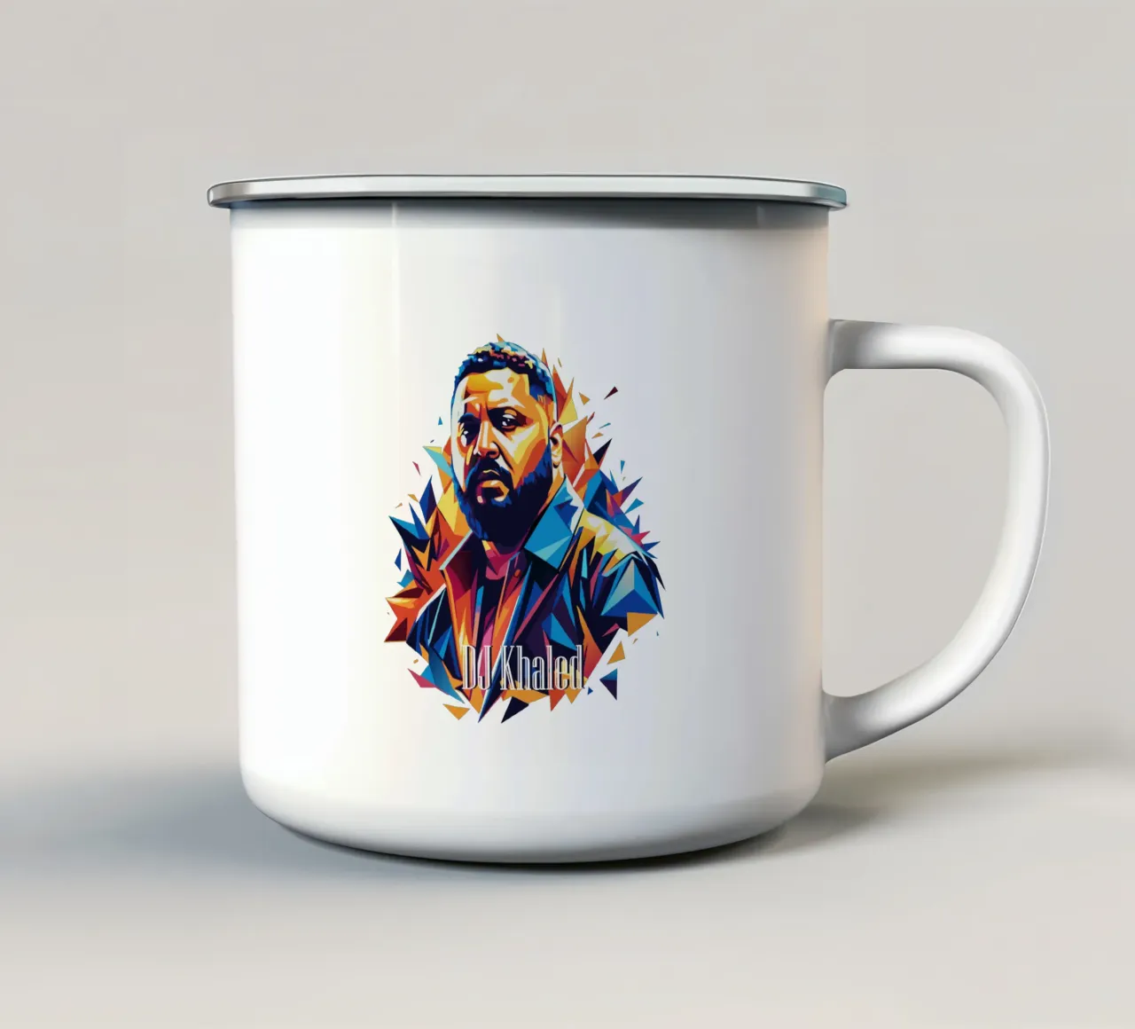 DJ Khaled Portrait in WPAP Pop Art tazza in smalto da vectorartnesia