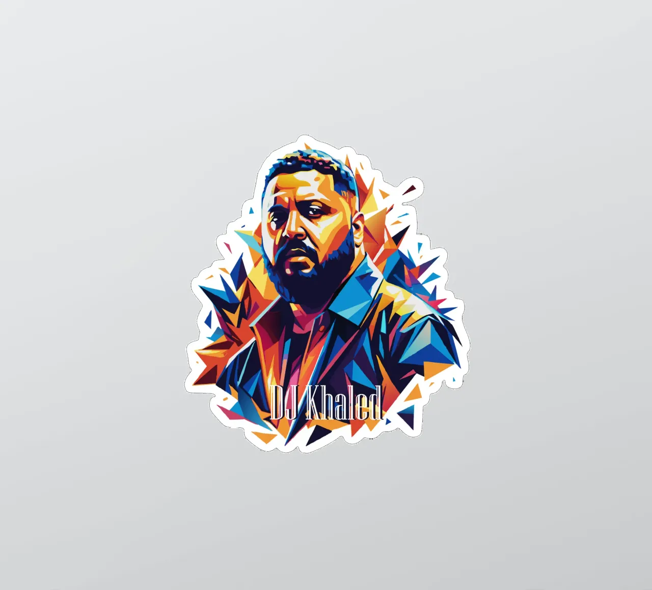DJ Khaled Portrait in WPAP Pop Art adesivo da vectorartnesia
