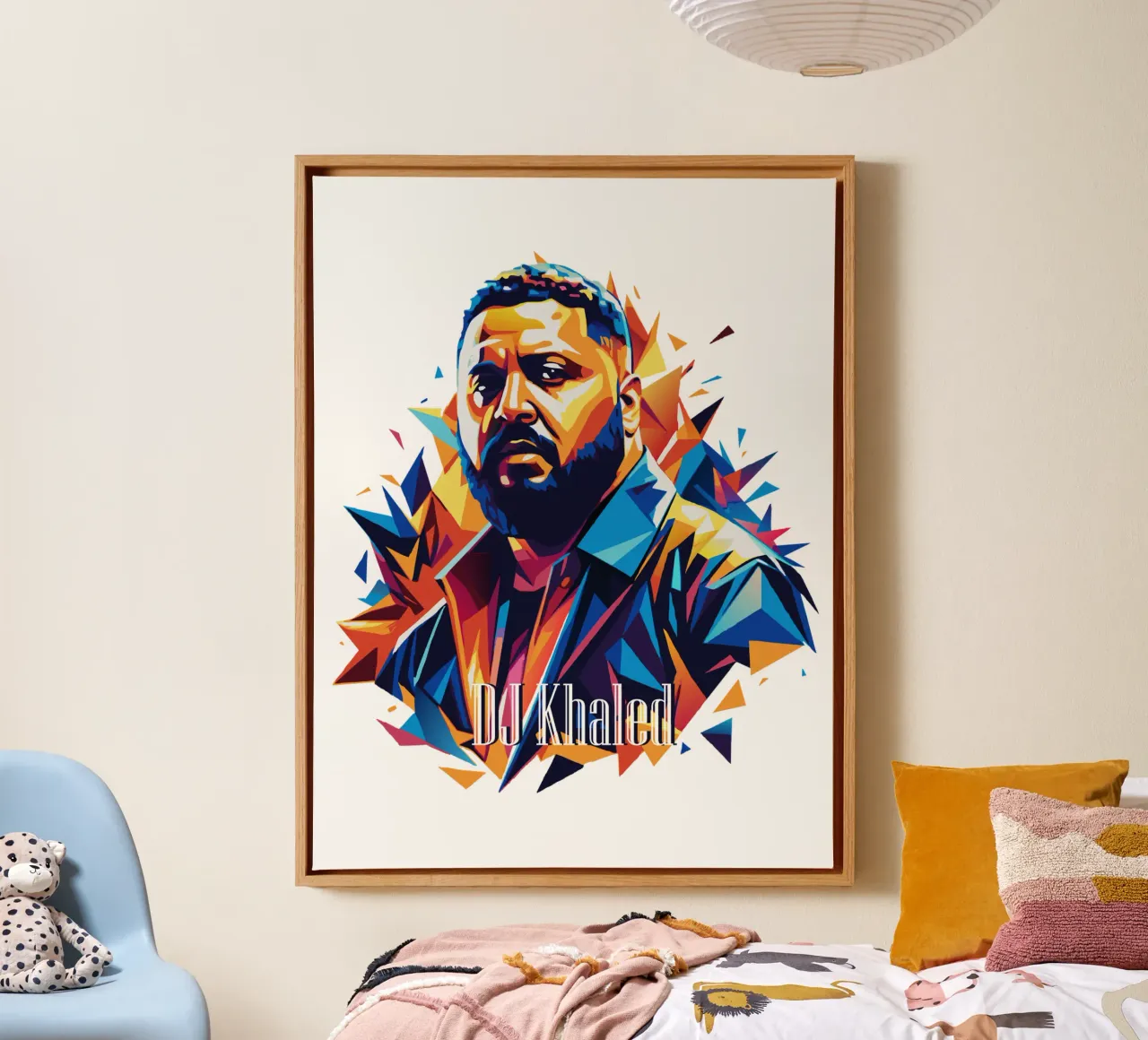 DJ Khaled Portrait in WPAP Pop Art tela da vectorartnesia