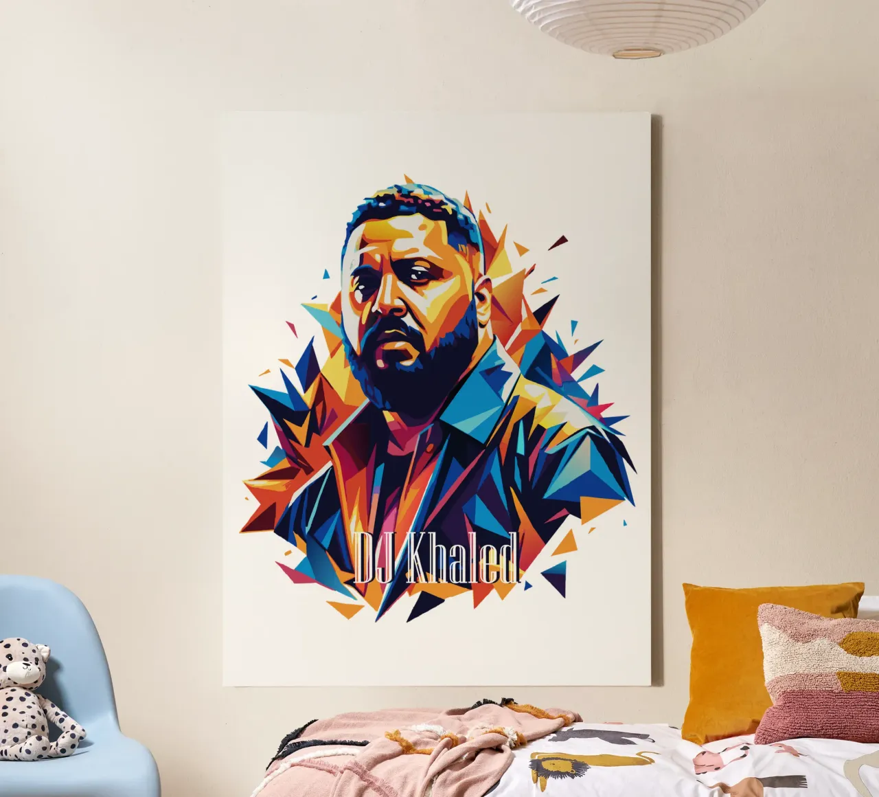 DJ Khaled Portrait in WPAP Pop Art tela da vectorartnesia