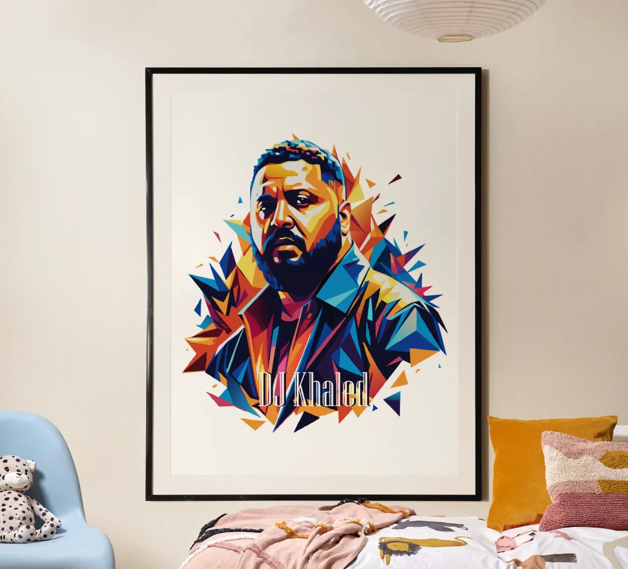 DJ Khaled Portrait in WPAP Pop Art carta hahnemühle da vectorartnesia