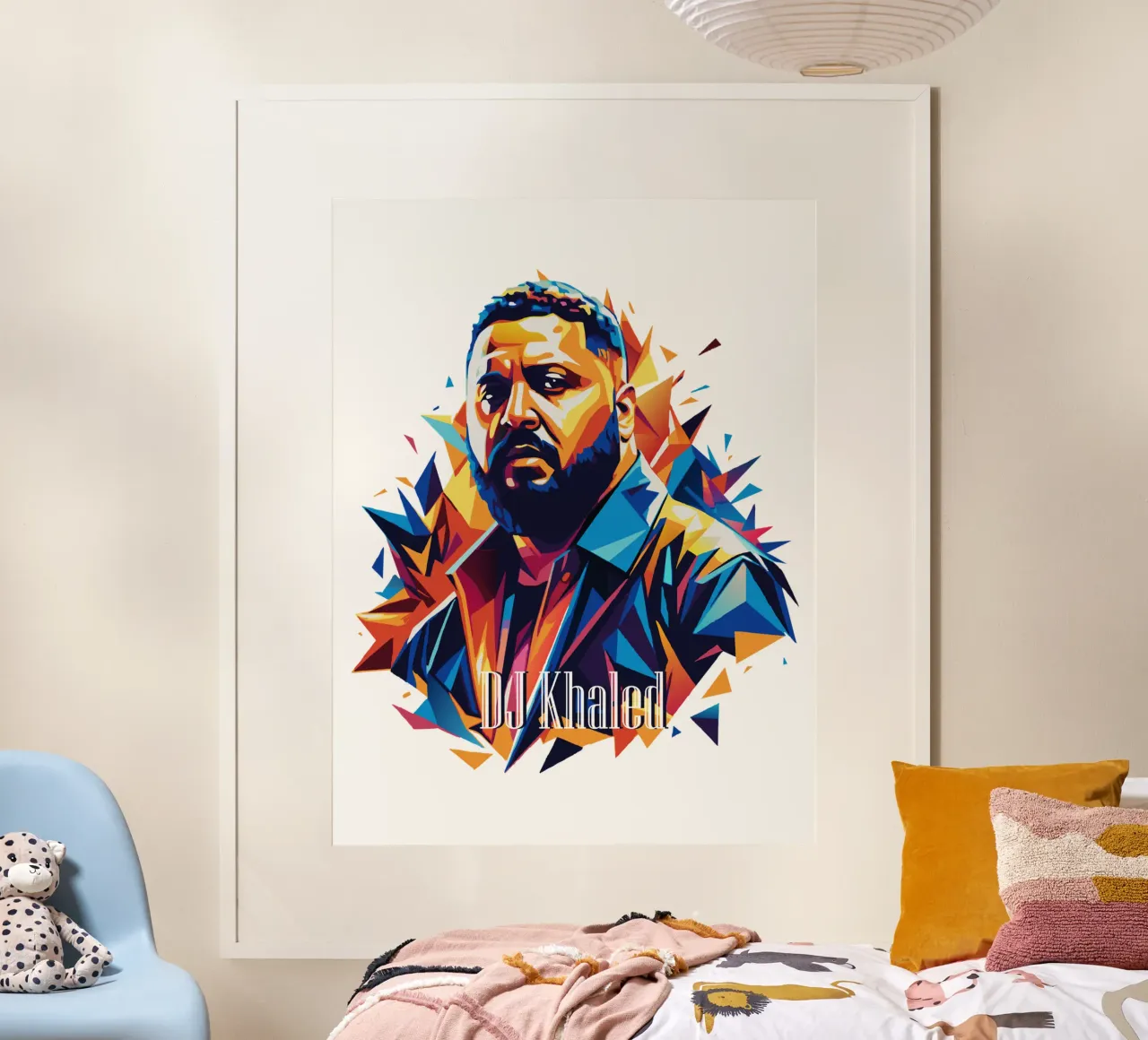 DJ Khaled Portrait in WPAP Pop Art carta hahnemühle da vectorartnesia