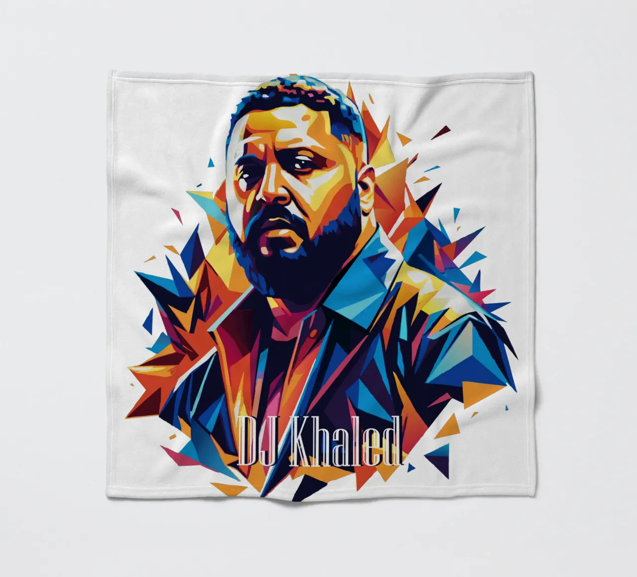 DJ Khaled Portrait in WPAP Pop Art coperta in pile da vectorartnesia