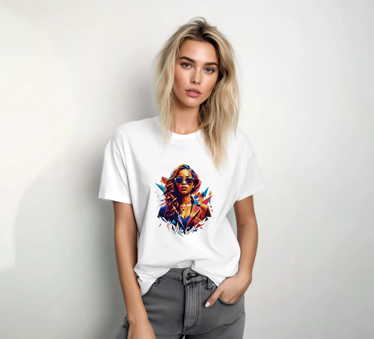 Doja Cat Portrait in WPAP Pop Art t-shirt da vectorartnesia