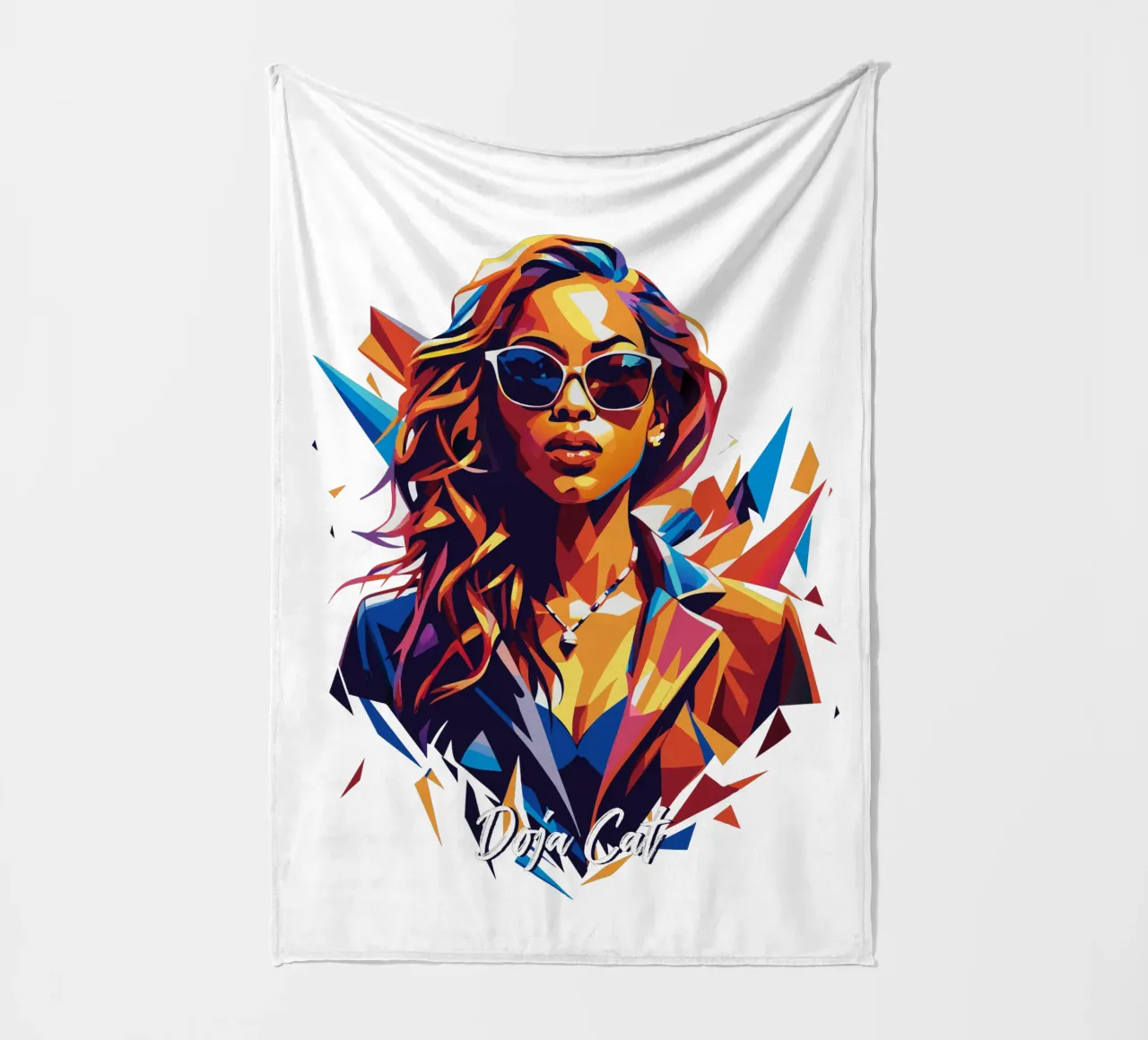 Doja Cat Portrait in WPAP Pop Art coperta in pile da vectorartnesia