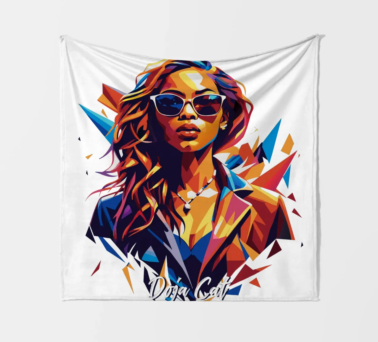 Doja Cat Portrait in WPAP Pop Art coperta in pile da vectorartnesia