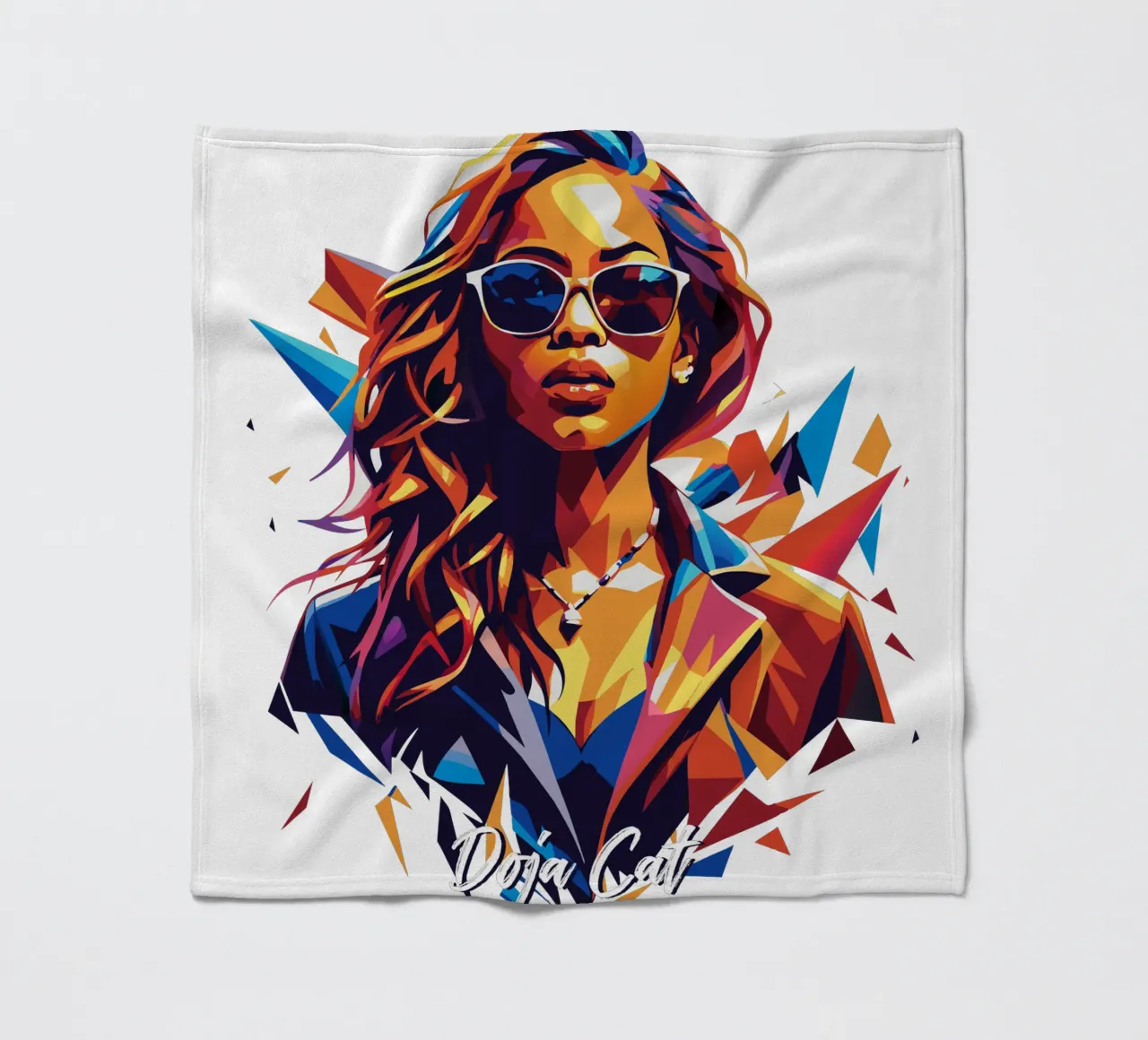 Doja Cat Portrait in WPAP Pop Art coperta in pile da vectorartnesia