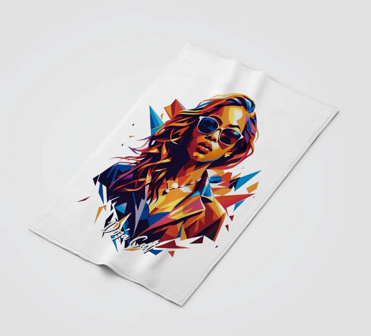 Doja Cat Portrait in WPAP Pop Art coperta in pile da vectorartnesia