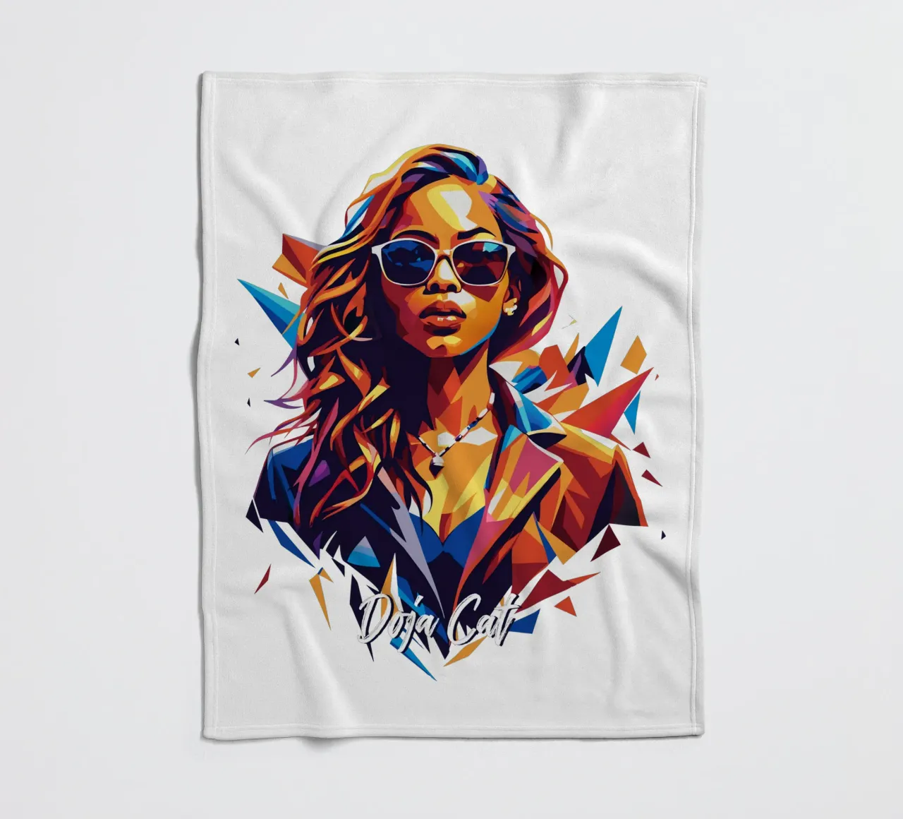 Doja Cat Portrait in WPAP Pop Art coperta in pile da vectorartnesia