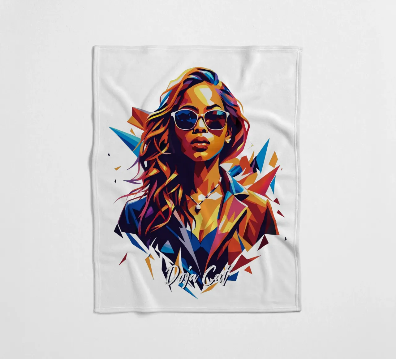 Doja Cat Portrait in WPAP Pop Art coperta in pile da vectorartnesia