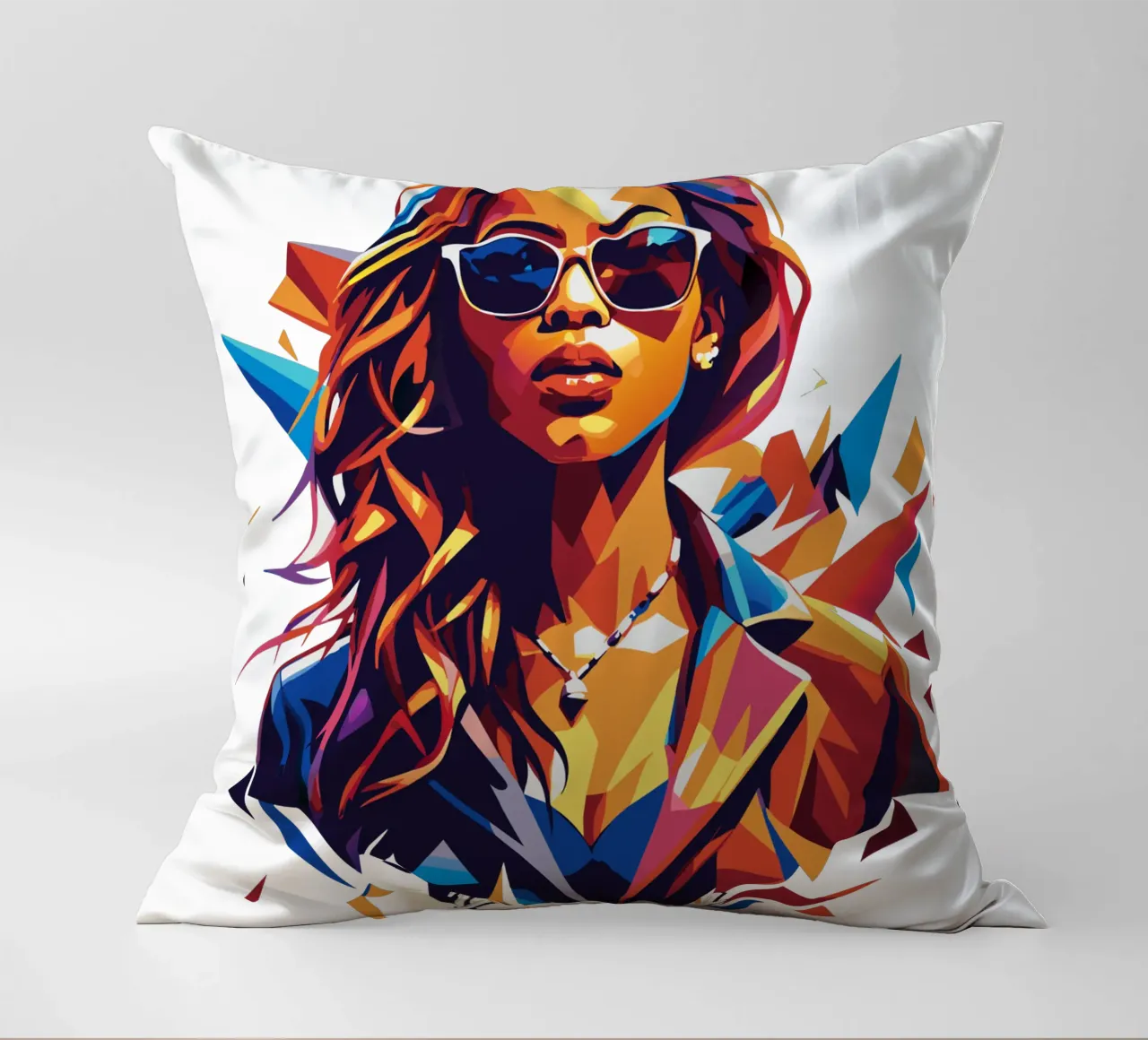 Doja Cat Portrait in WPAP Pop Art cuscino da vectorartnesia