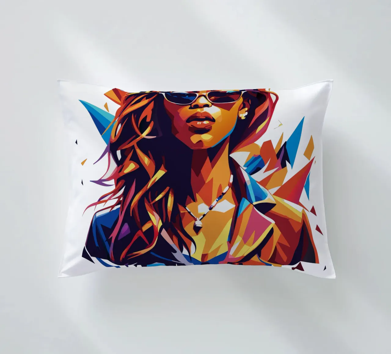 Doja Cat Portrait in WPAP Pop Art cuscino da vectorartnesia