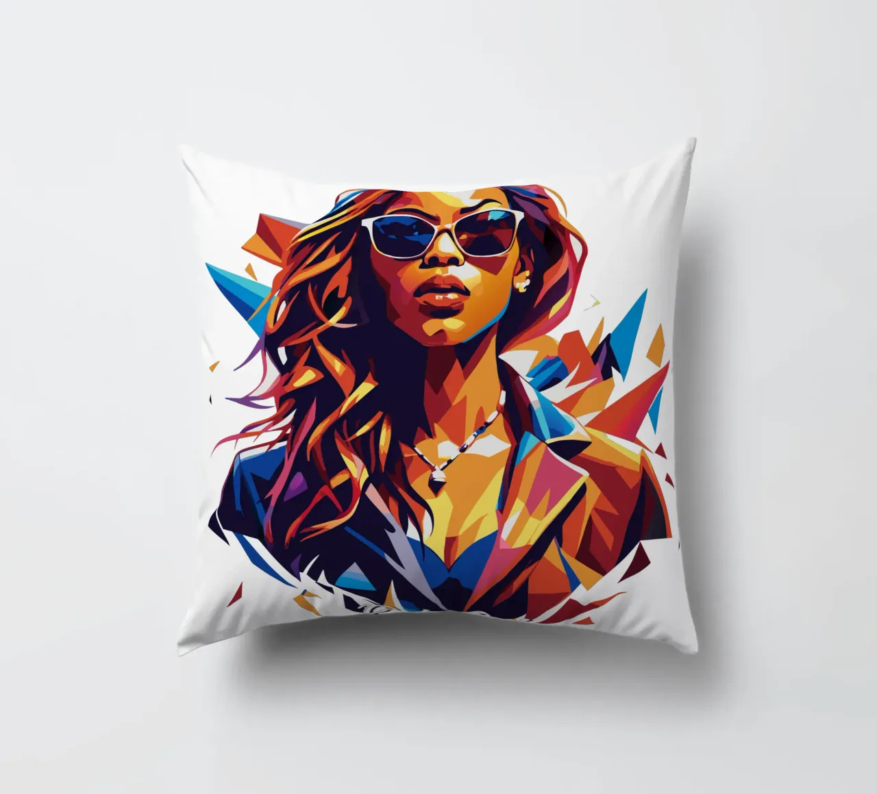 Doja Cat Portrait in WPAP Pop Art cuscino da vectorartnesia