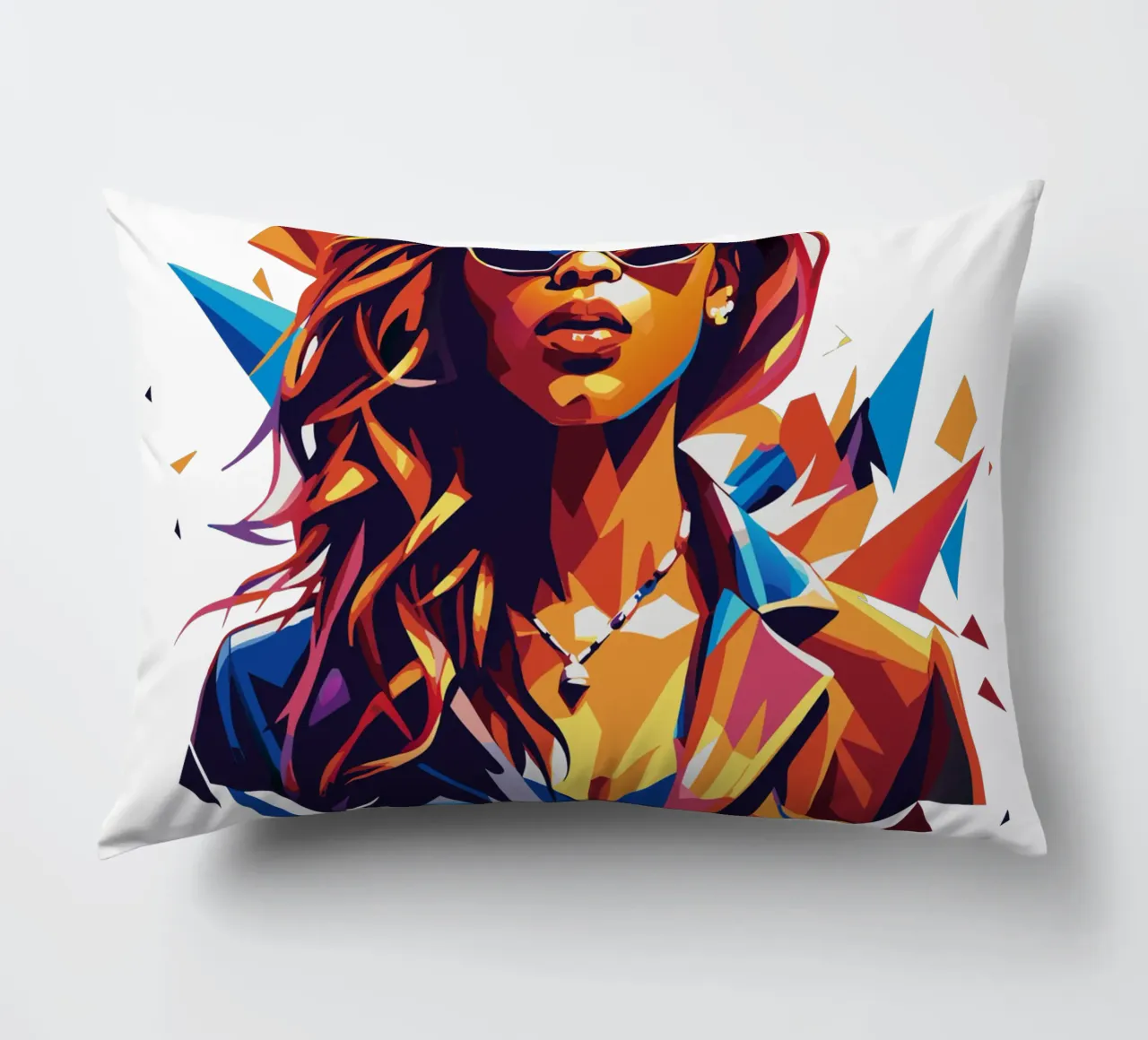 Doja Cat Portrait in WPAP Pop Art cuscino da vectorartnesia