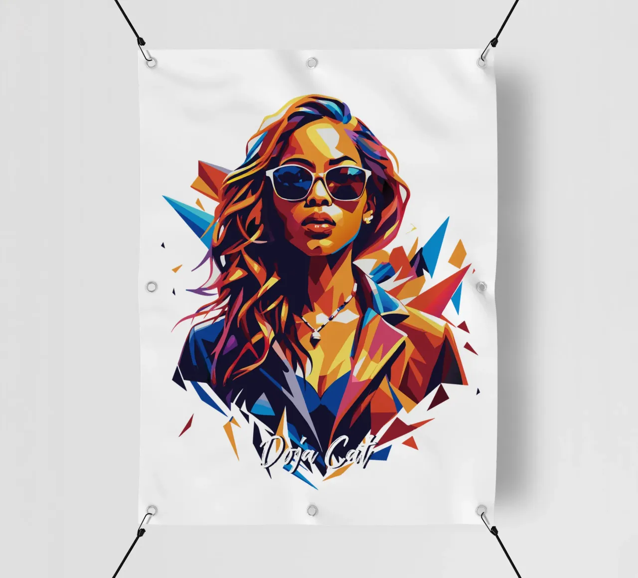 Doja Cat Portrait in WPAP Pop Art telo in pvc da vectorartnesia