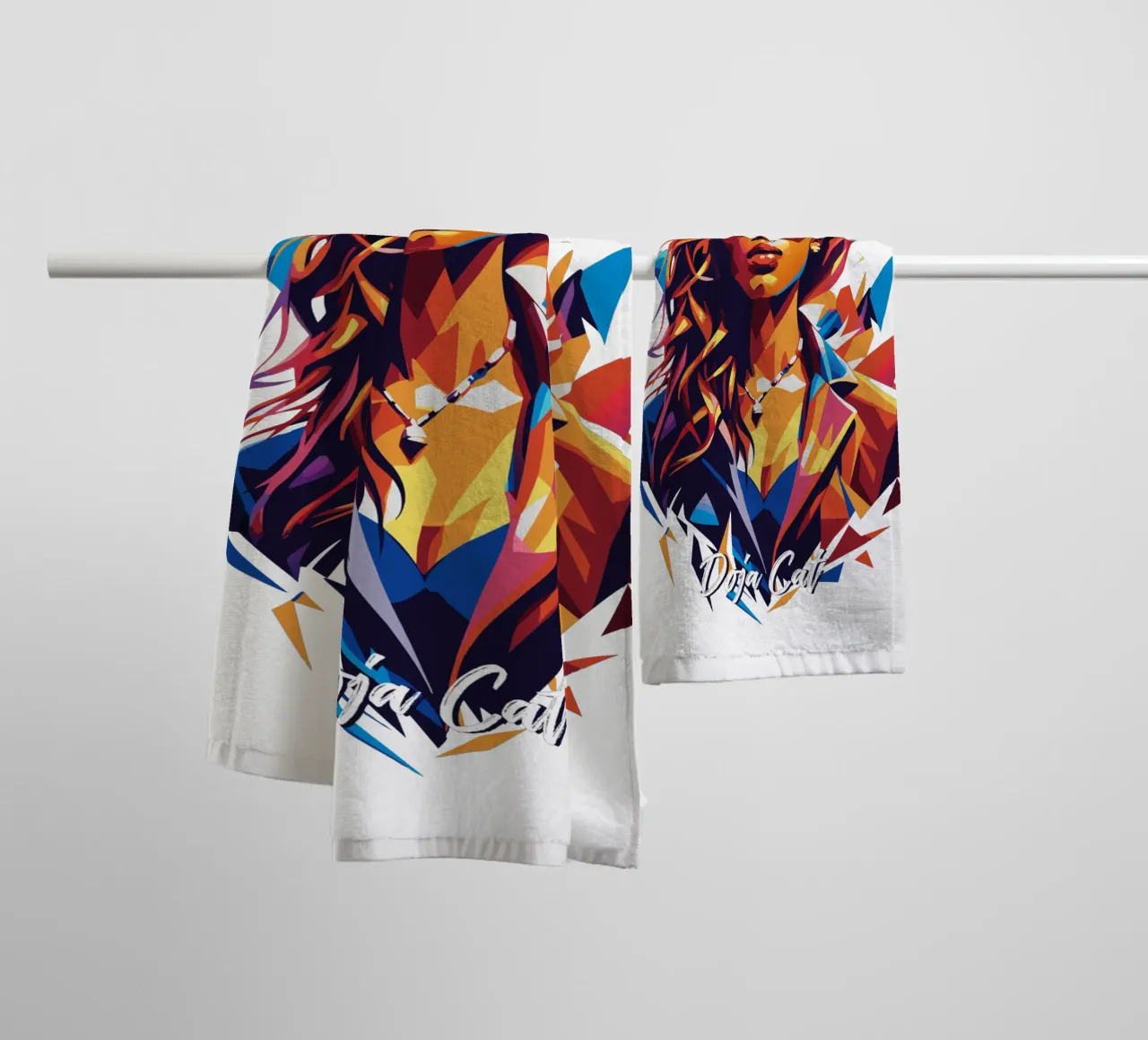 Doja Cat Portrait in WPAP Pop Art asciugamano da bagno da vectorartnesia