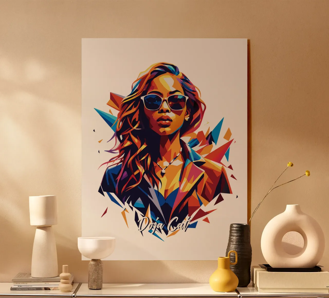 Doja Cat Portrait in WPAP Pop Art plexiglass da vectorartnesia