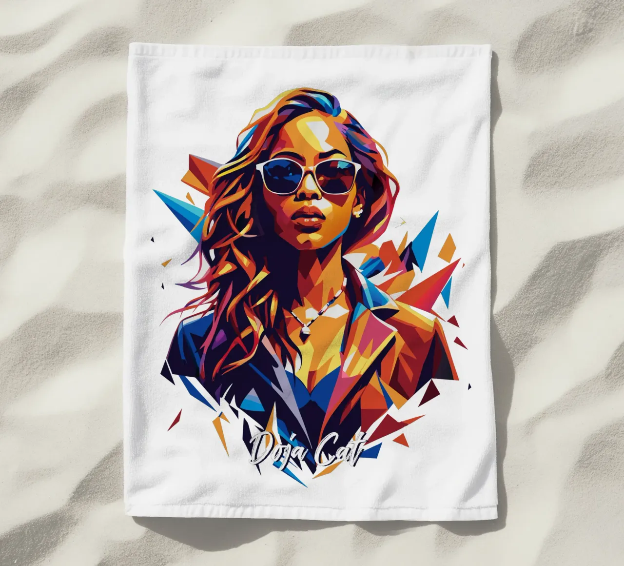 Doja Cat Portrait in WPAP Pop Art telo mare da vectorartnesia