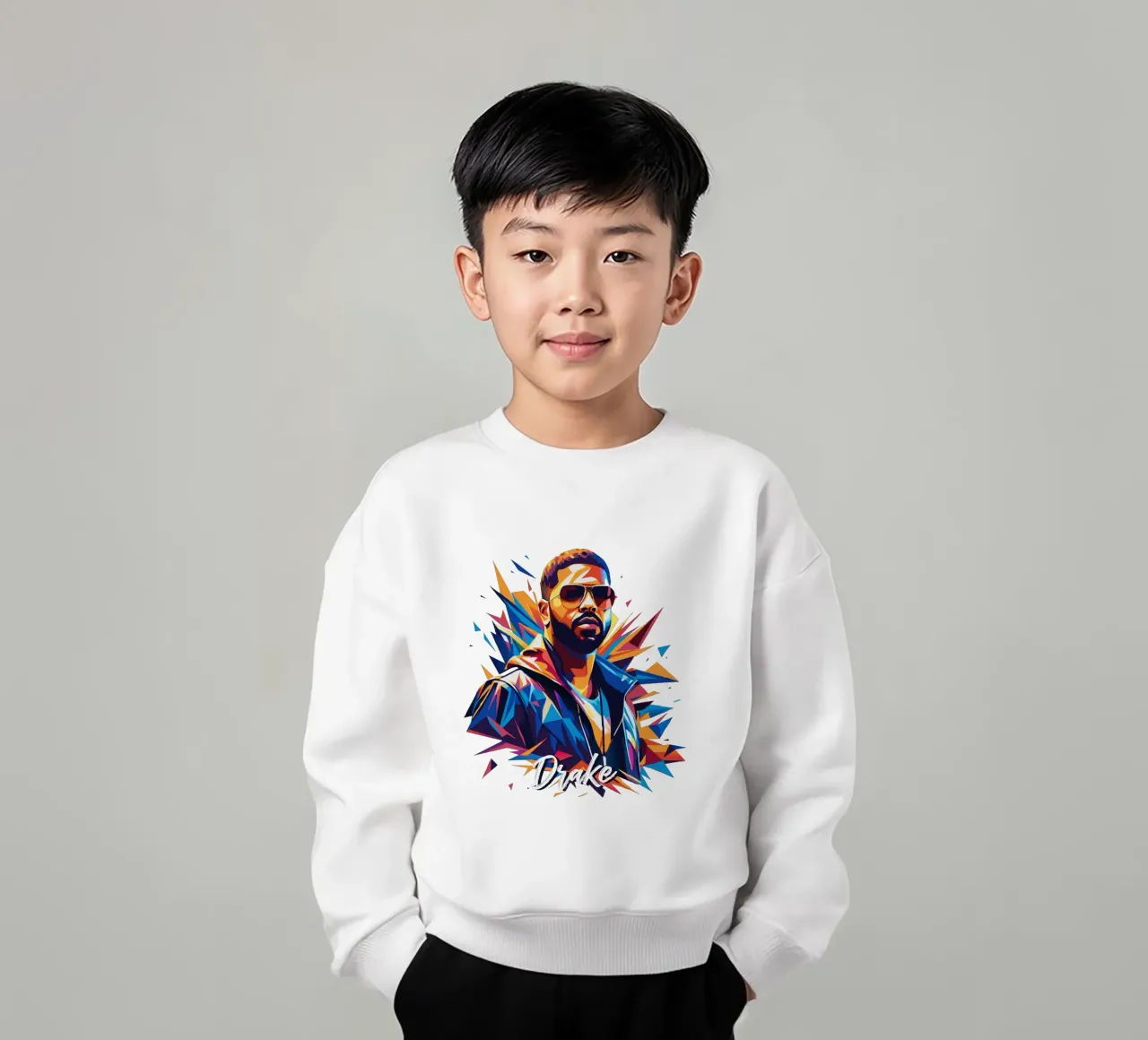 Drake Portrait in WPAP Pop Art felpa bambino da vectorartnesia