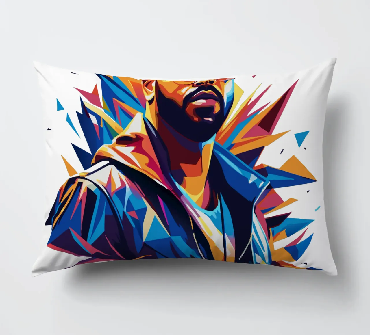 Drake Portrait in WPAP Pop Art cuscino da vectorartnesia
