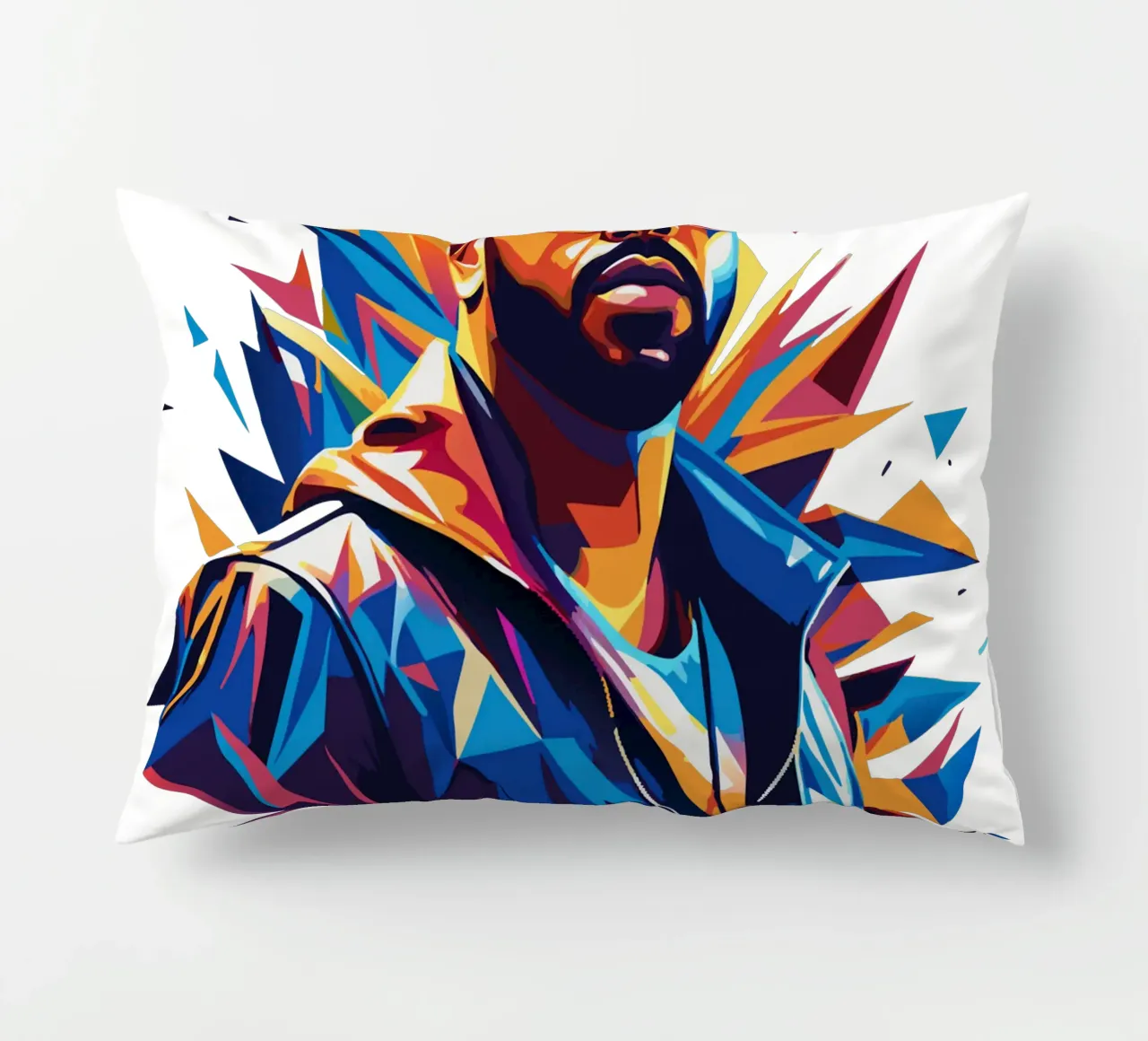 Drake Portrait in WPAP Pop Art cuscino da vectorartnesia