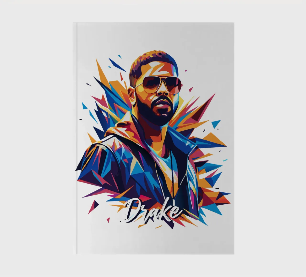 Drake Portrait in WPAP Pop Art notebook by vectorartnesia