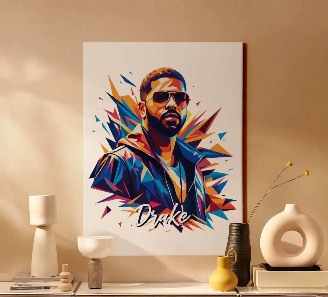 Drake Portrait in WPAP Pop Art tela da vectorartnesia