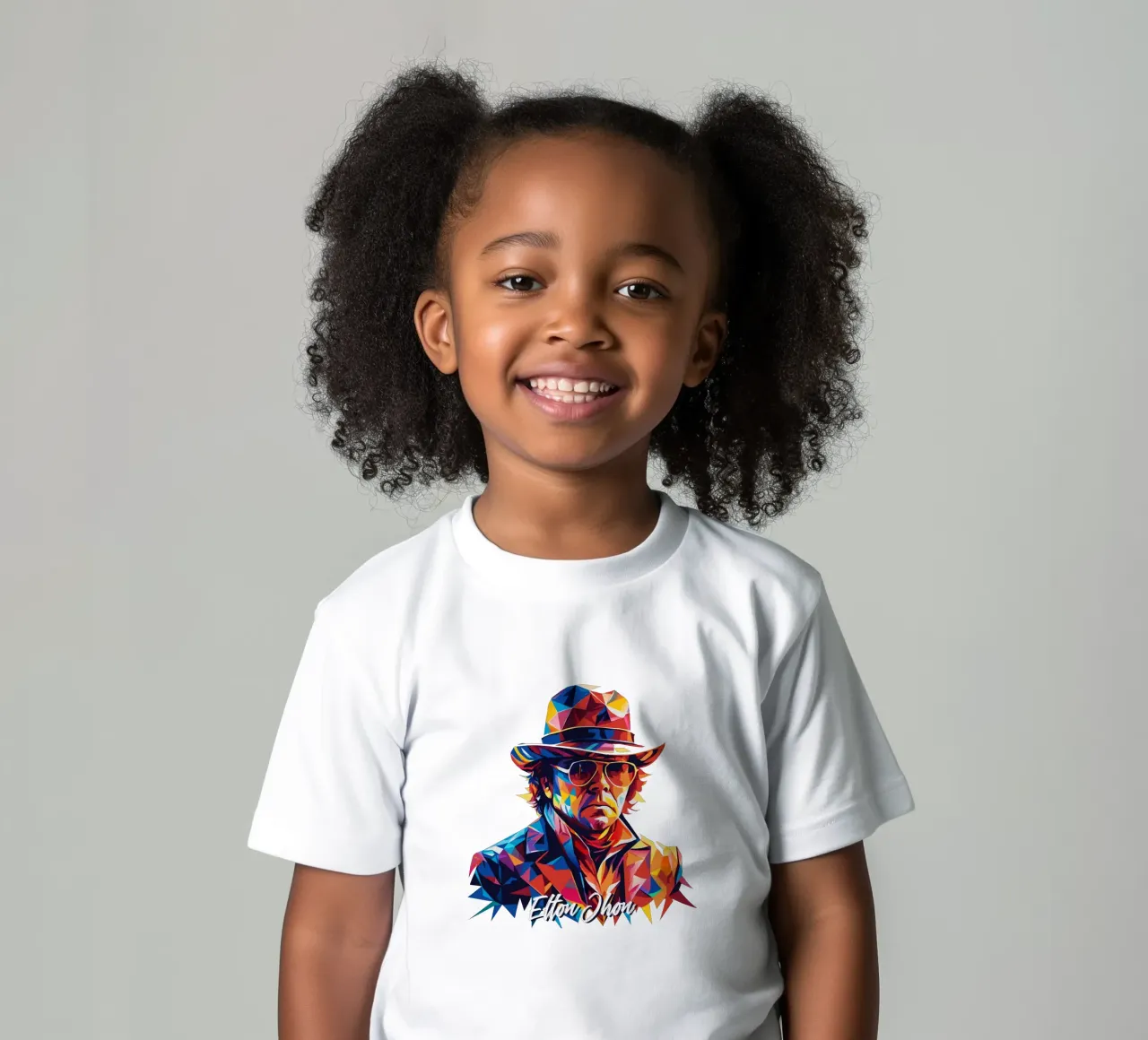 Elton Jhon Portrait in WPAP Pop Art t-shirt bambini da vectorartnesia
