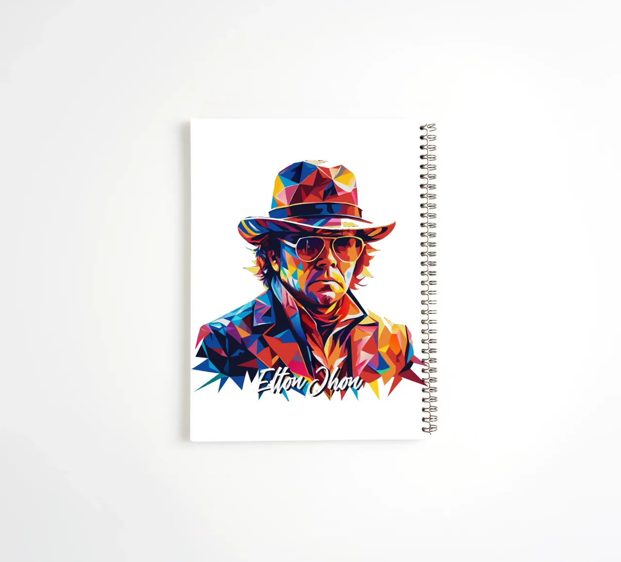 Elton Jhon Portrait in WPAP Pop Art diario ad anelli da vectorartnesia