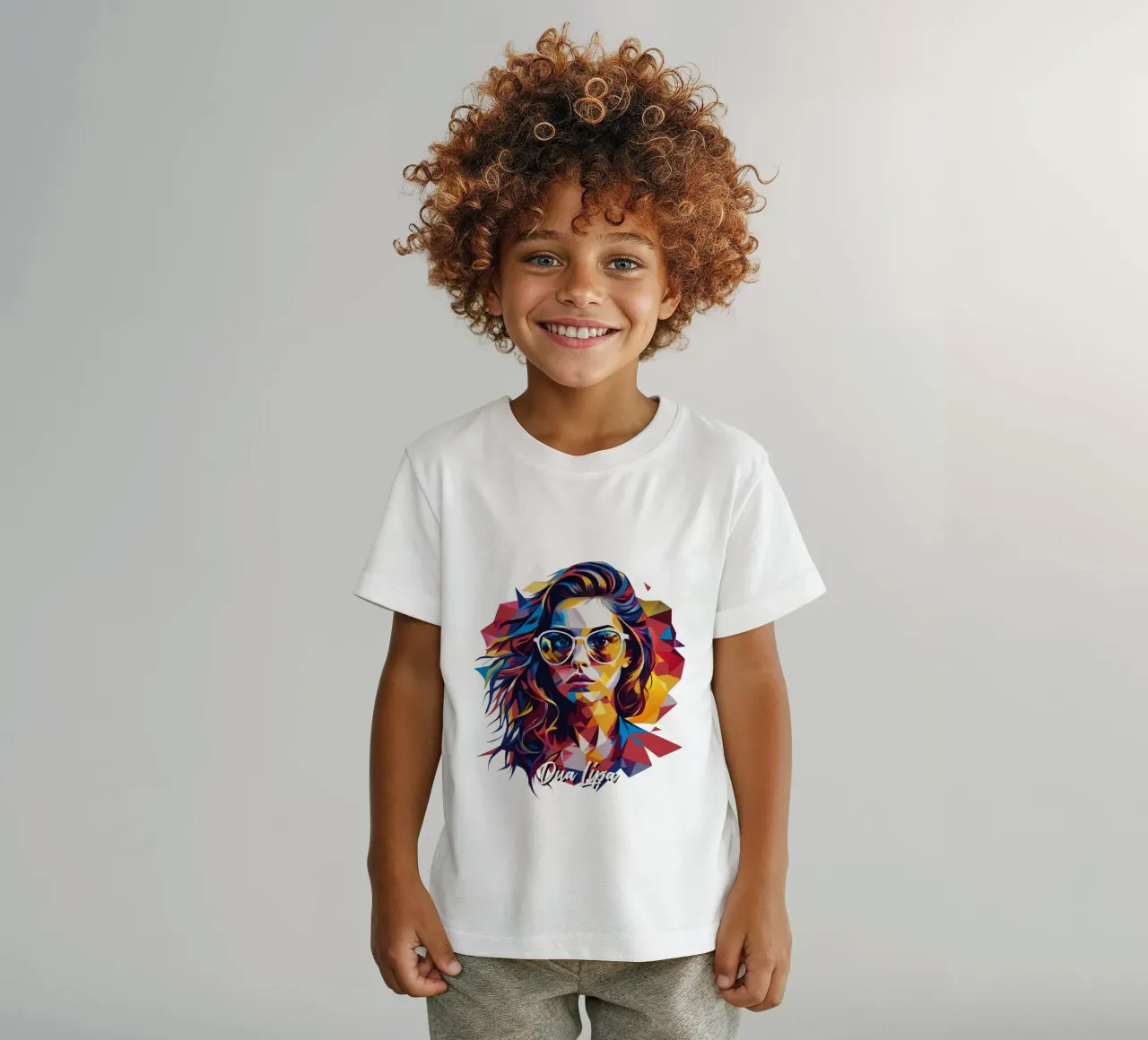 Dua Lipa Portrait in WPAP Pop Art Kinder T-Shirt von vectorartnesia